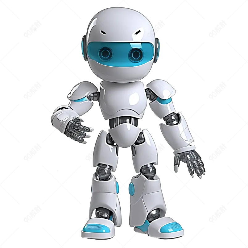 3D科学发展可爱的人工智能机器人
