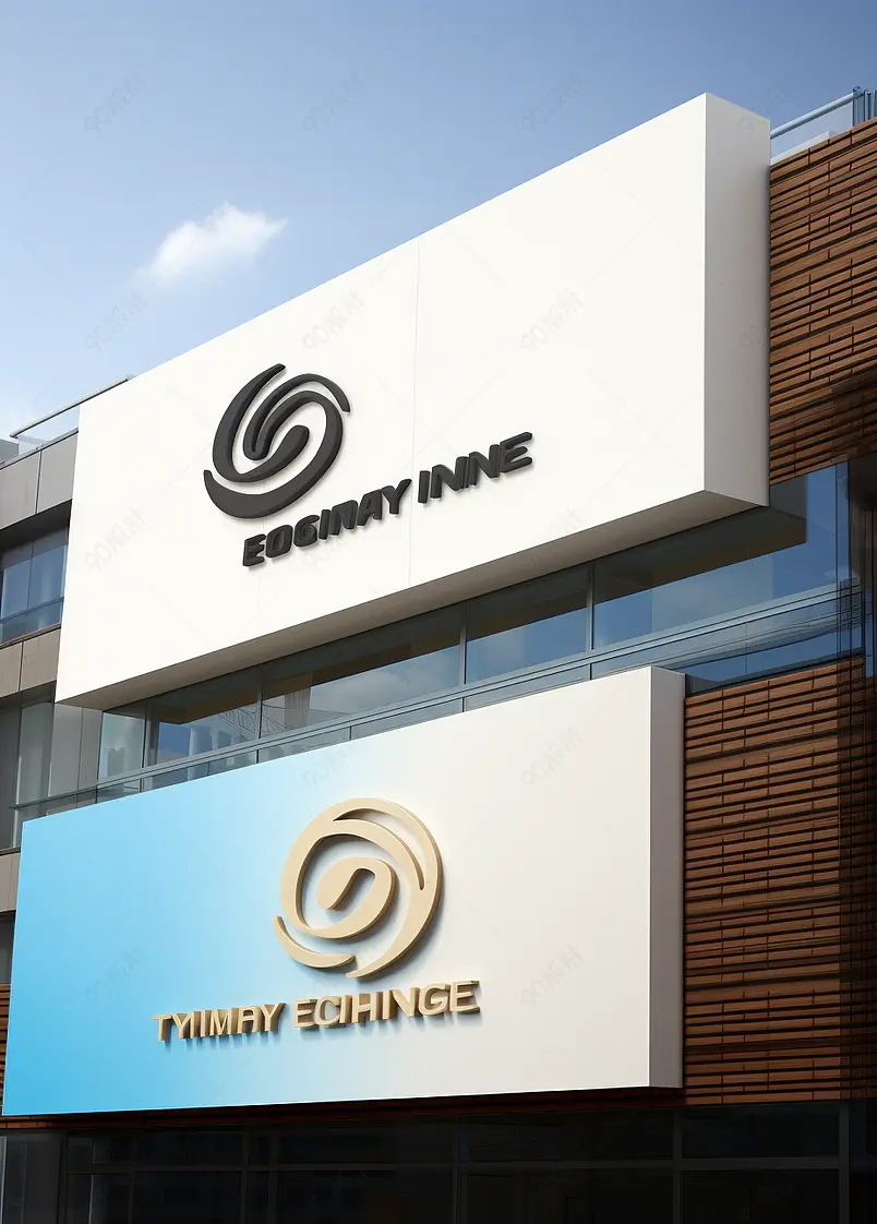 企业logo外景形象墙样机