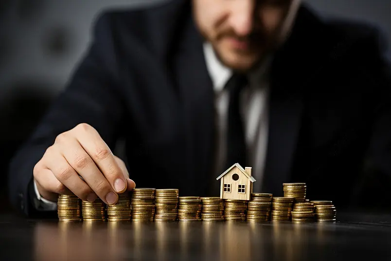 商务男性房市投资理财