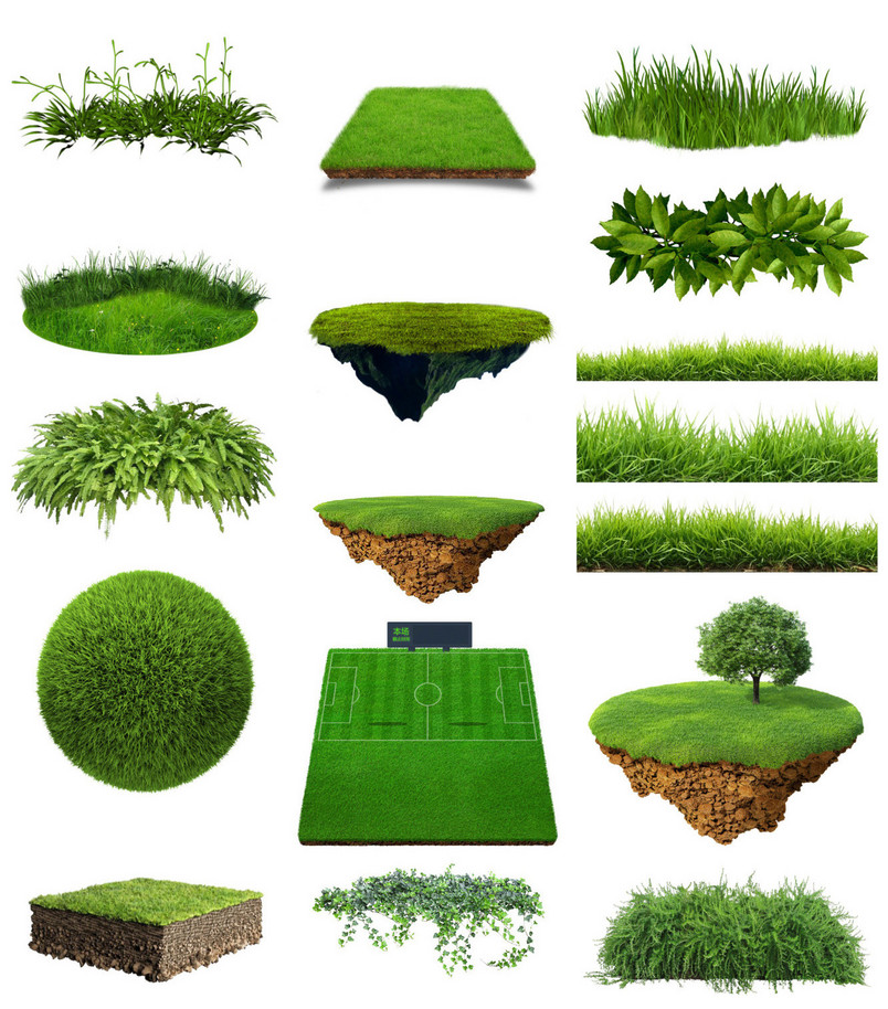 世界杯清新绿色草地草坪免扣PNG海报素材