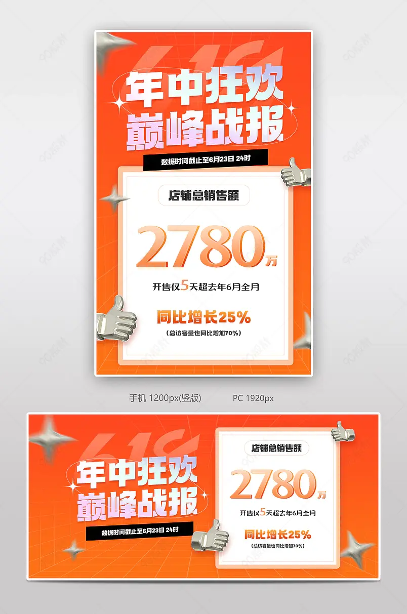 618京东天猫服装女装男装战绩战报全屏海报