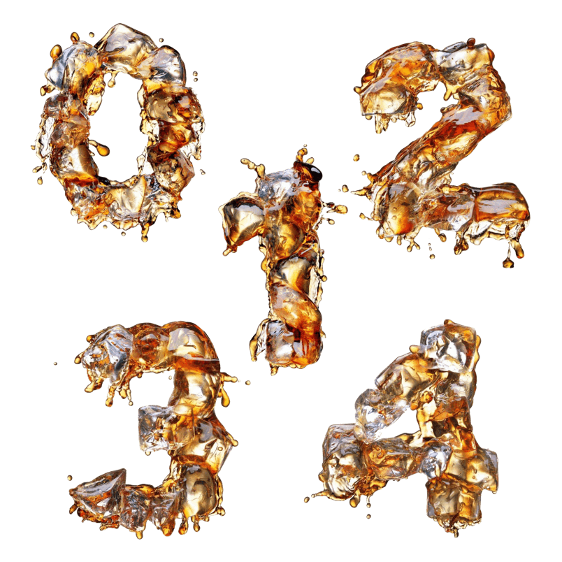 夏季可乐冰块数字