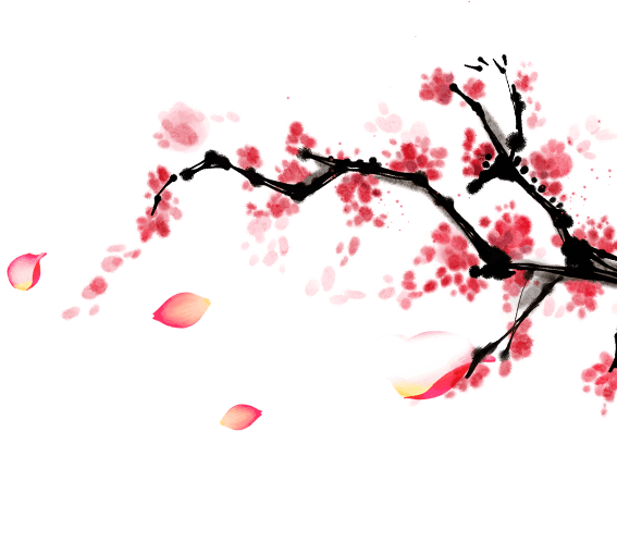 中国风水墨梅花png透明背景