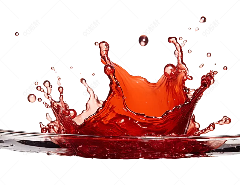 红色液体落下的水滴抽象元素免抠