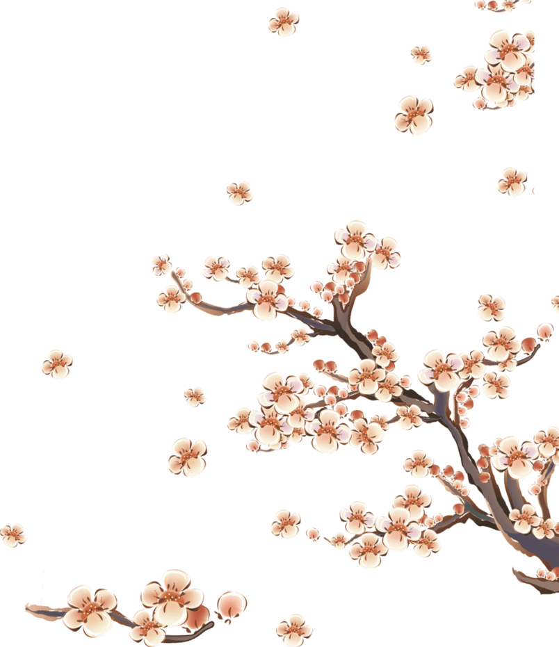 中国风水墨梅花山水png