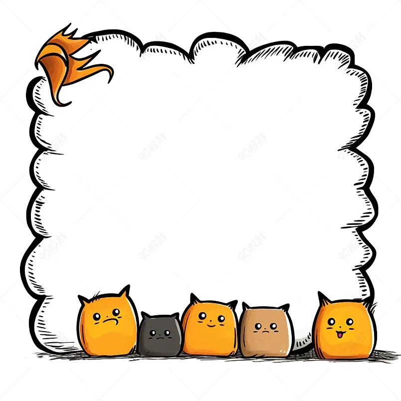 可爱卡通创意对话框公告栏布告栏免抠素材图