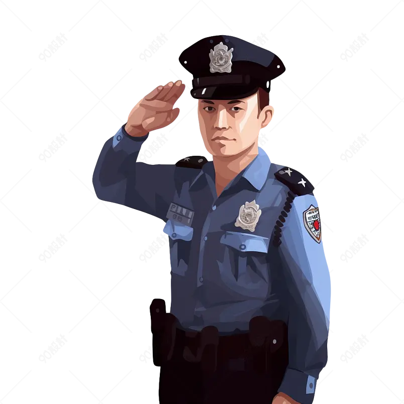 执勤的警察扁平矢量插画人物