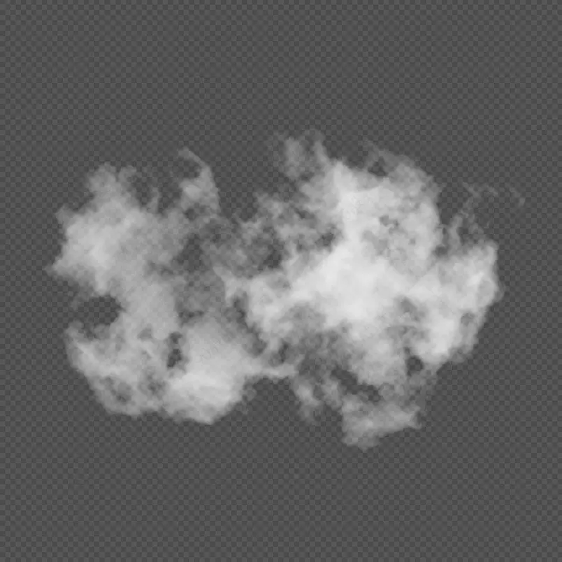 白色简约清新烟雾一团烟雾免扣元素