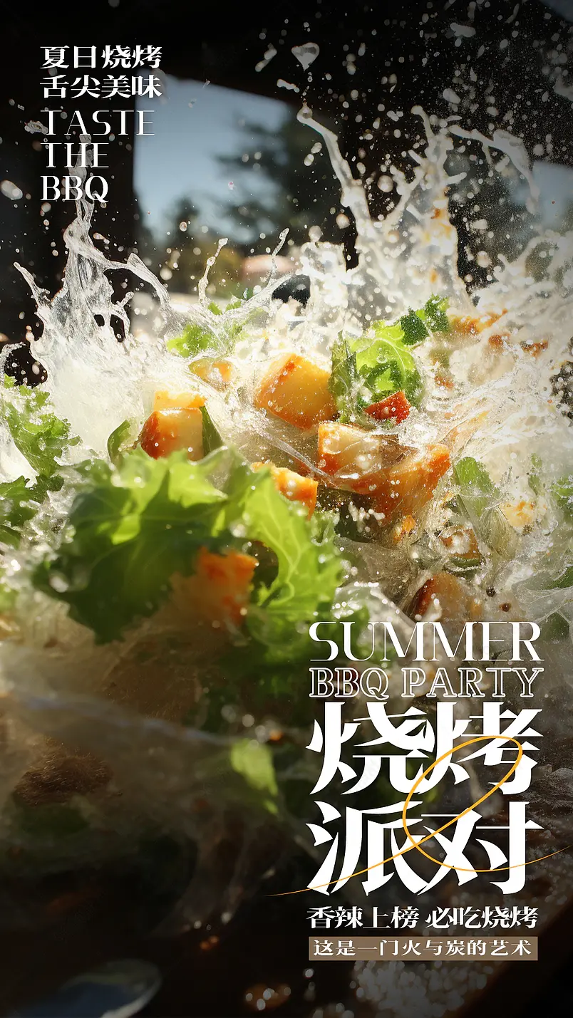 烤肉烧烤摄影写实餐饮传统特色美食海报
