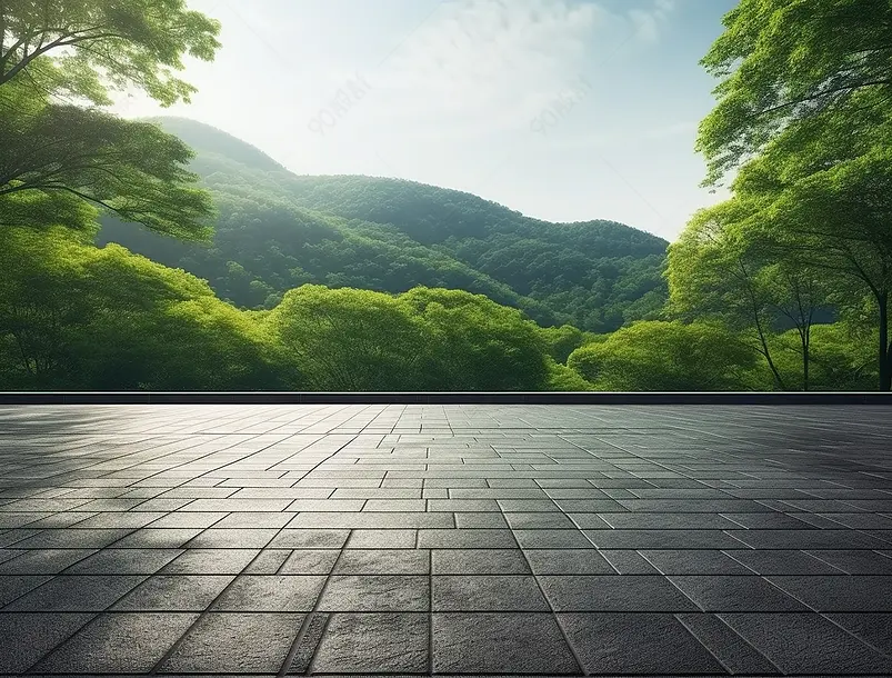 天空森林绿色植物大自然风景图