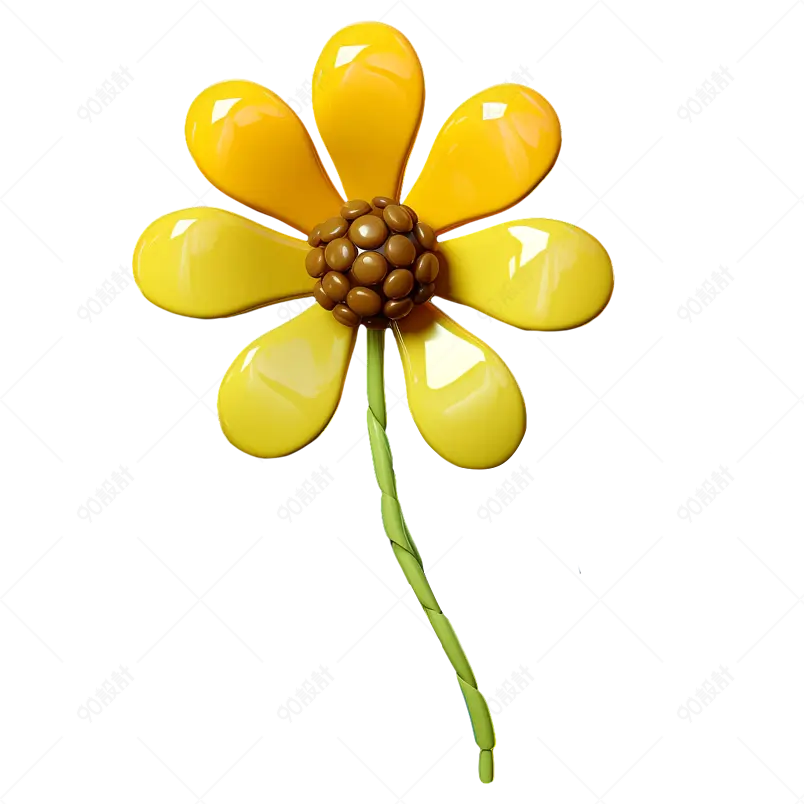 3D渲染立体小黄花雏菊花