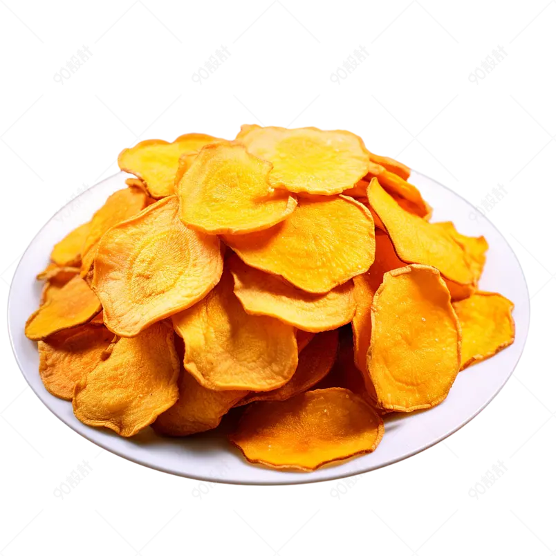 黄色实拍美味红薯片食品美食元素
