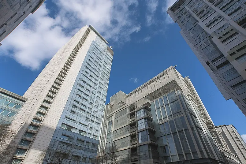 商务办公楼经济发展写字楼广角实拍照片公司介绍素材
