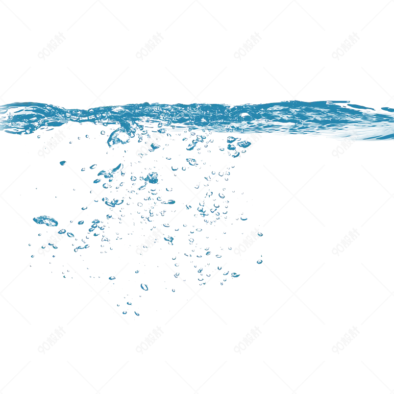 水汽泡真实水珠水飞溅效果水效果水浪蓝色水