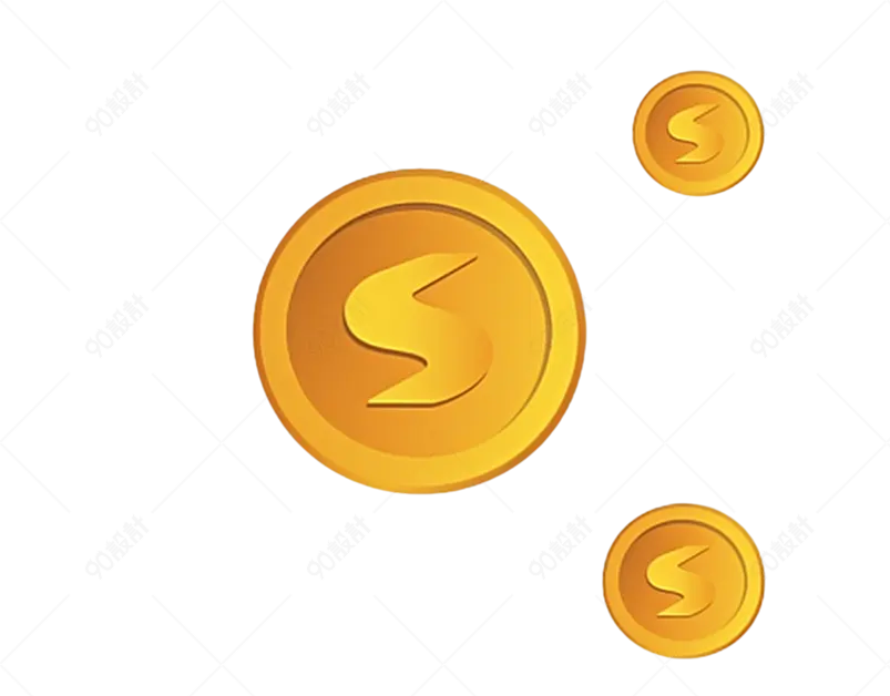 金色卡通钱币装饰元素