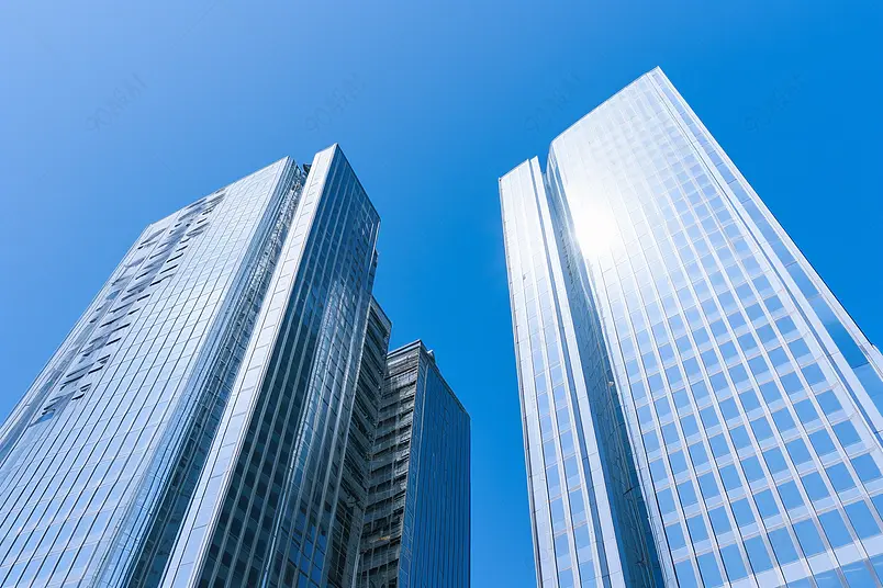 上海开发区建筑广角实拍照片素材