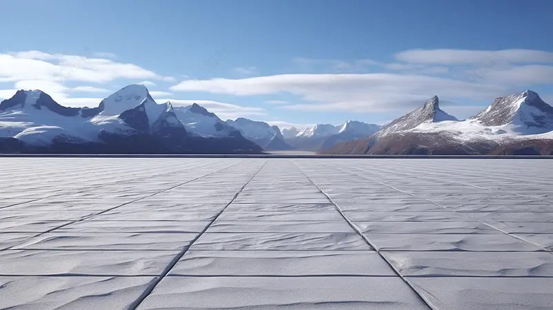 以雪山为背景的空砖地板图片
