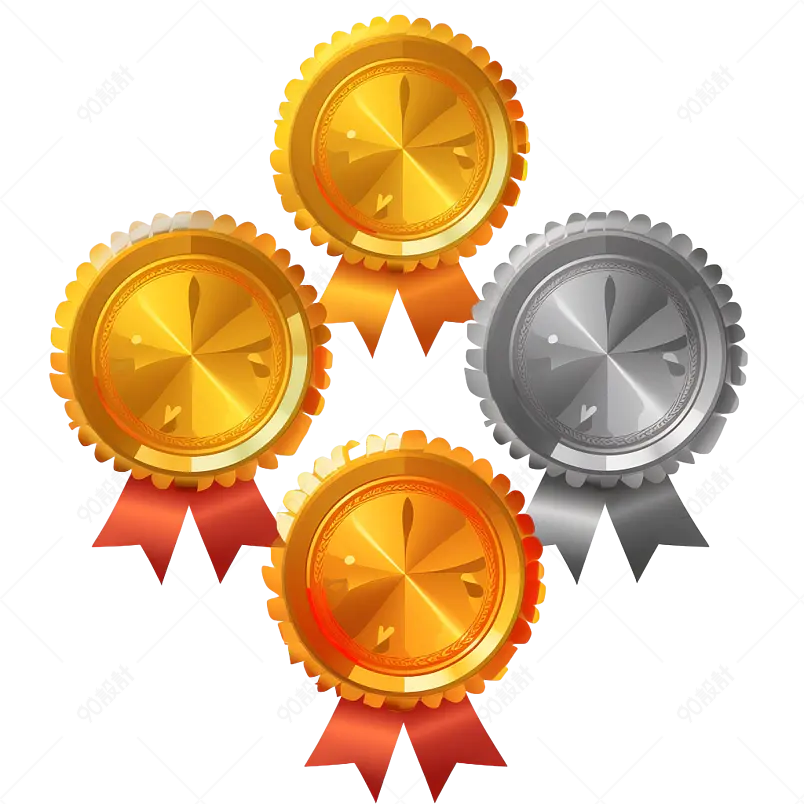 
金色手绘风金牌铜牌奖牌元素