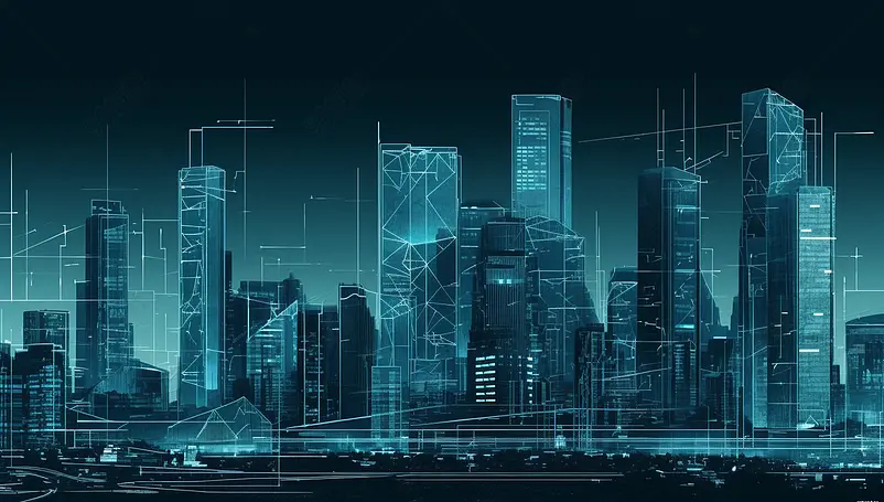 高科技信息化数字化城市背景