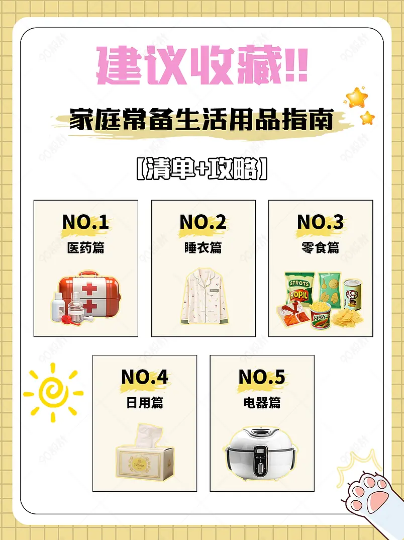 家庭常备生活用品指南生活博主小红书页内配图