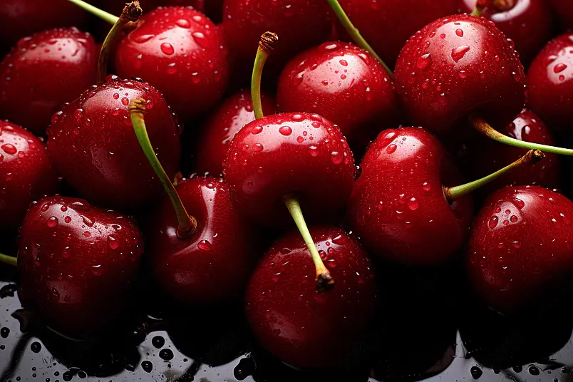 美味诱人的红色樱桃时令水果实拍摄影图