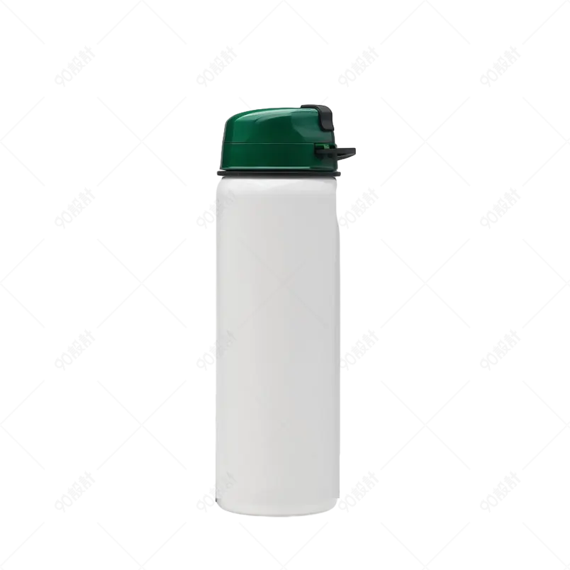 白色实拍绿盖保温杯保暖杯水杯免扣png元素