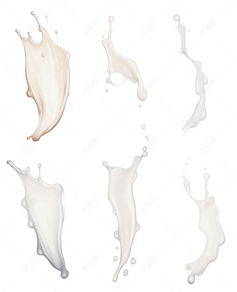 白色的牛奶液体纹理效果元素免抠