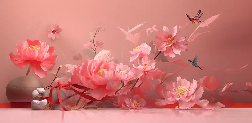 唯美梦幻浪漫花520情人节植物实拍背景