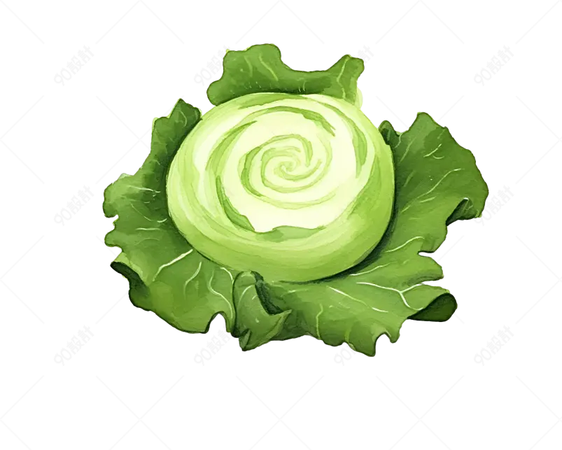 绿色手绘风大头菜食品蔬菜元素
