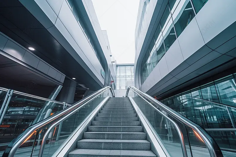 上海凌空SOHO楼梯写字楼实拍画册封面照片素材