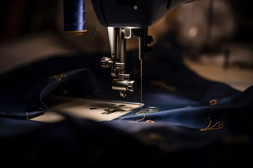 正在赶制私人定制的衣物服装摄影图