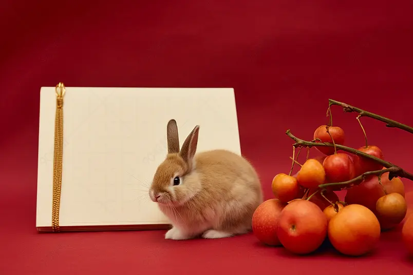 2023年新年兔年日历背景