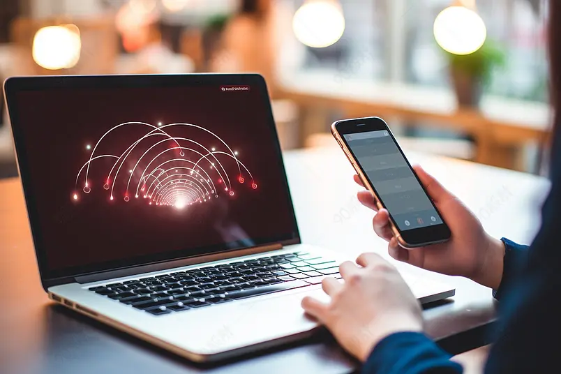 人用手机平板连接wifi进行社交办公