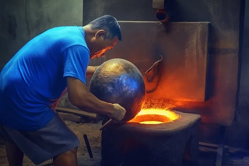 传统技艺章丘铁锅锻打锻造