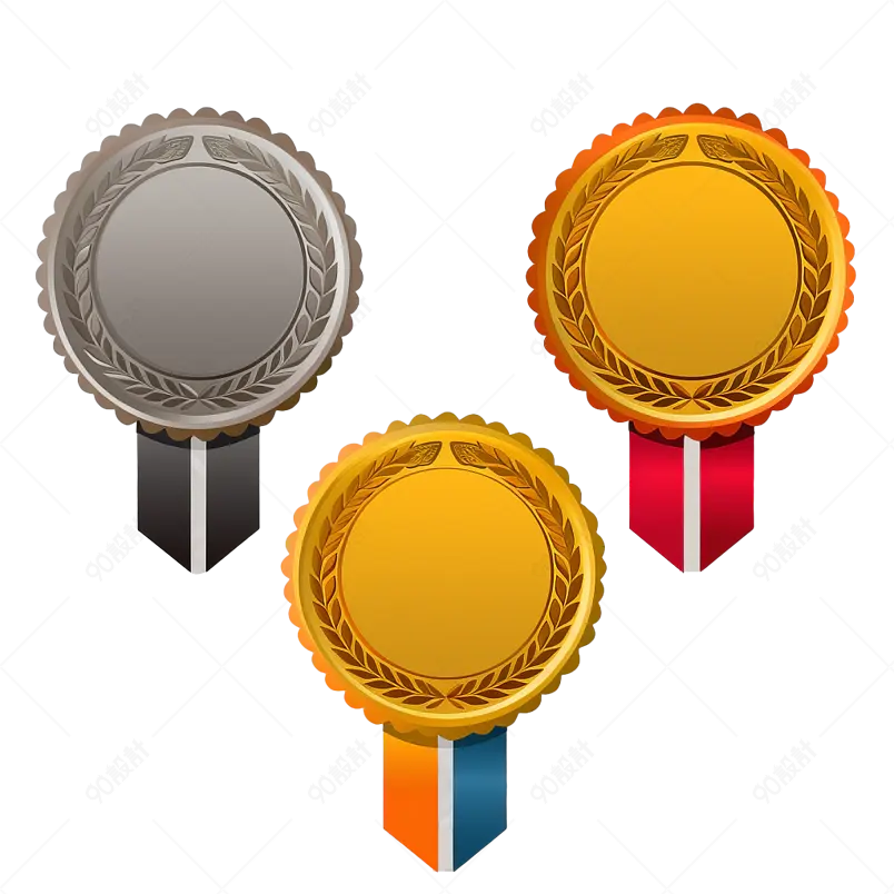 金色手绘风金牌铜牌奖牌元素