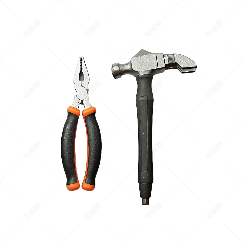 黑色实拍尖嘴钳钳子锤子电工工具元素