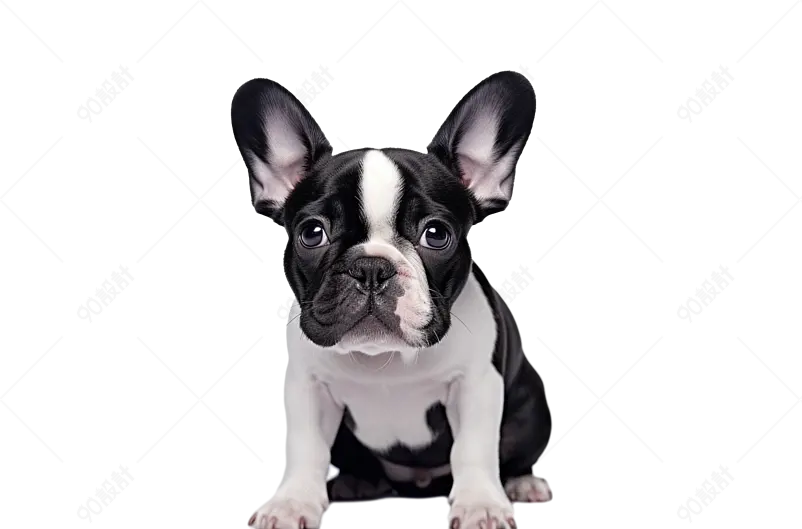 黑色纯种法国斗牛犬小狗宠物狗爱宠实物免抠元素