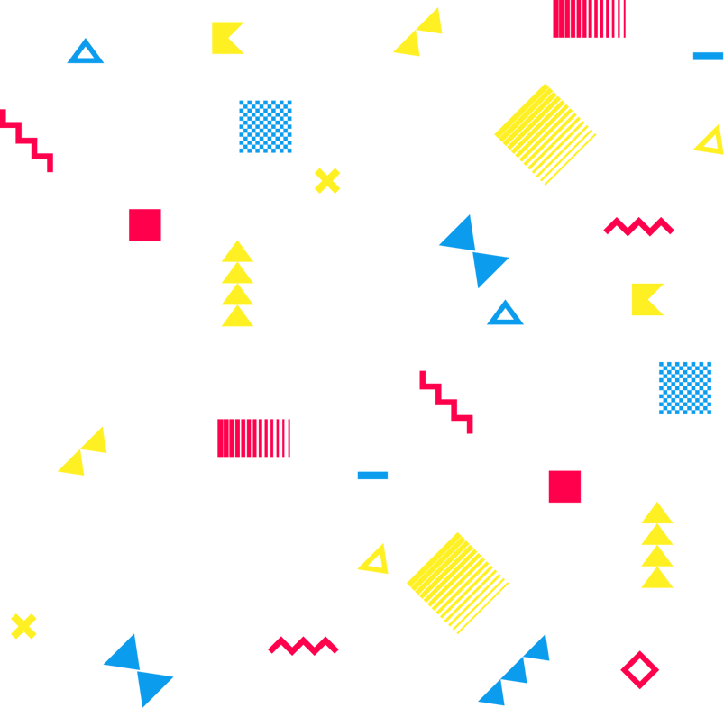 红蓝黄不规则几何图形漂浮元素