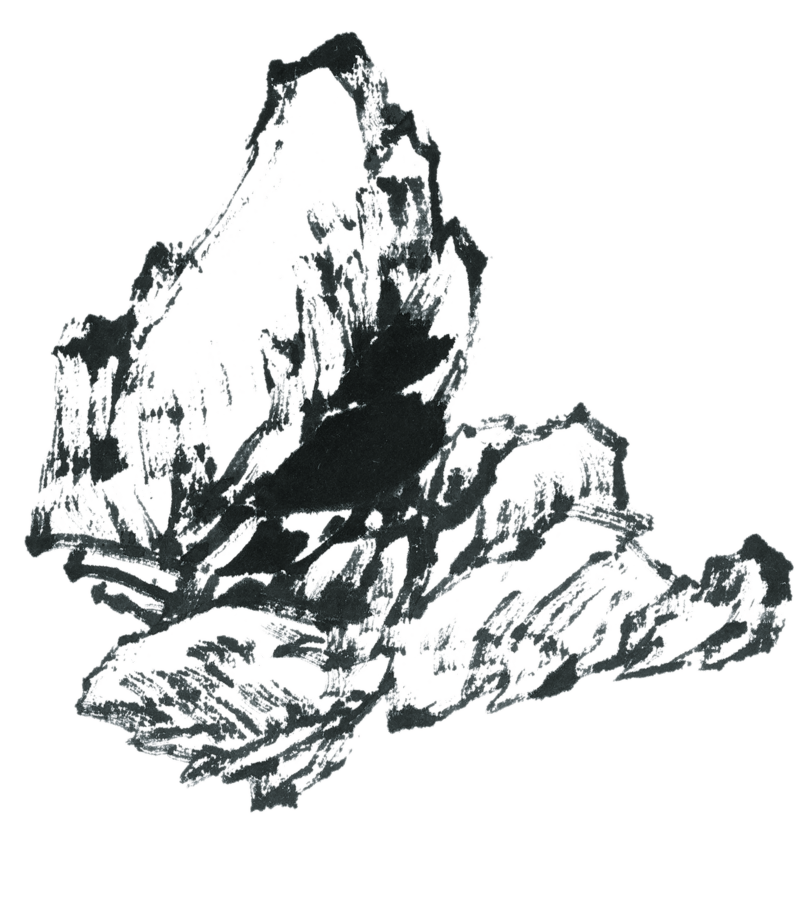 水墨石头图片