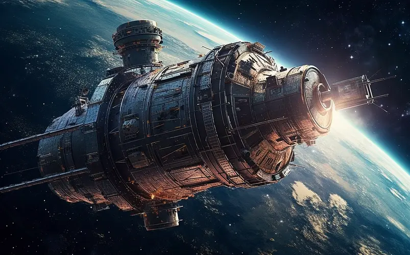 炫酷太空卫星宇宙效果背景图