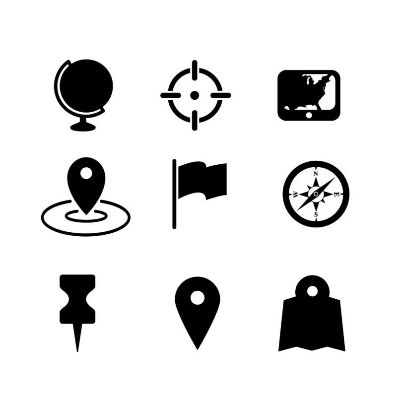 网页设计地理位置矢量小图标 