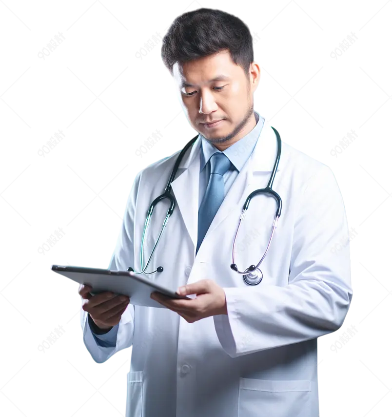 医师节男医生操作平板电脑的图片