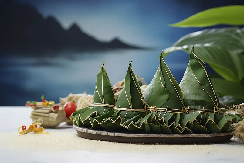 特色美食端午节粽子摄影图