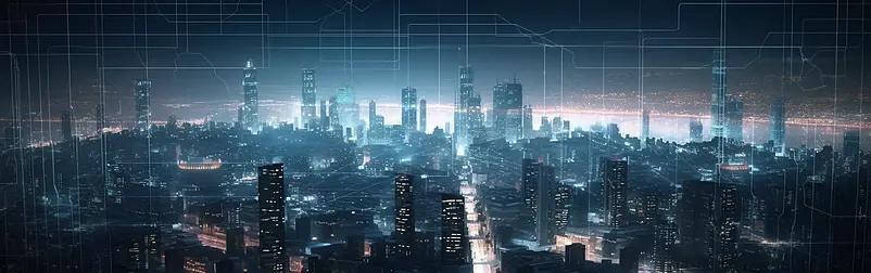 信息化互联网城市夜景图