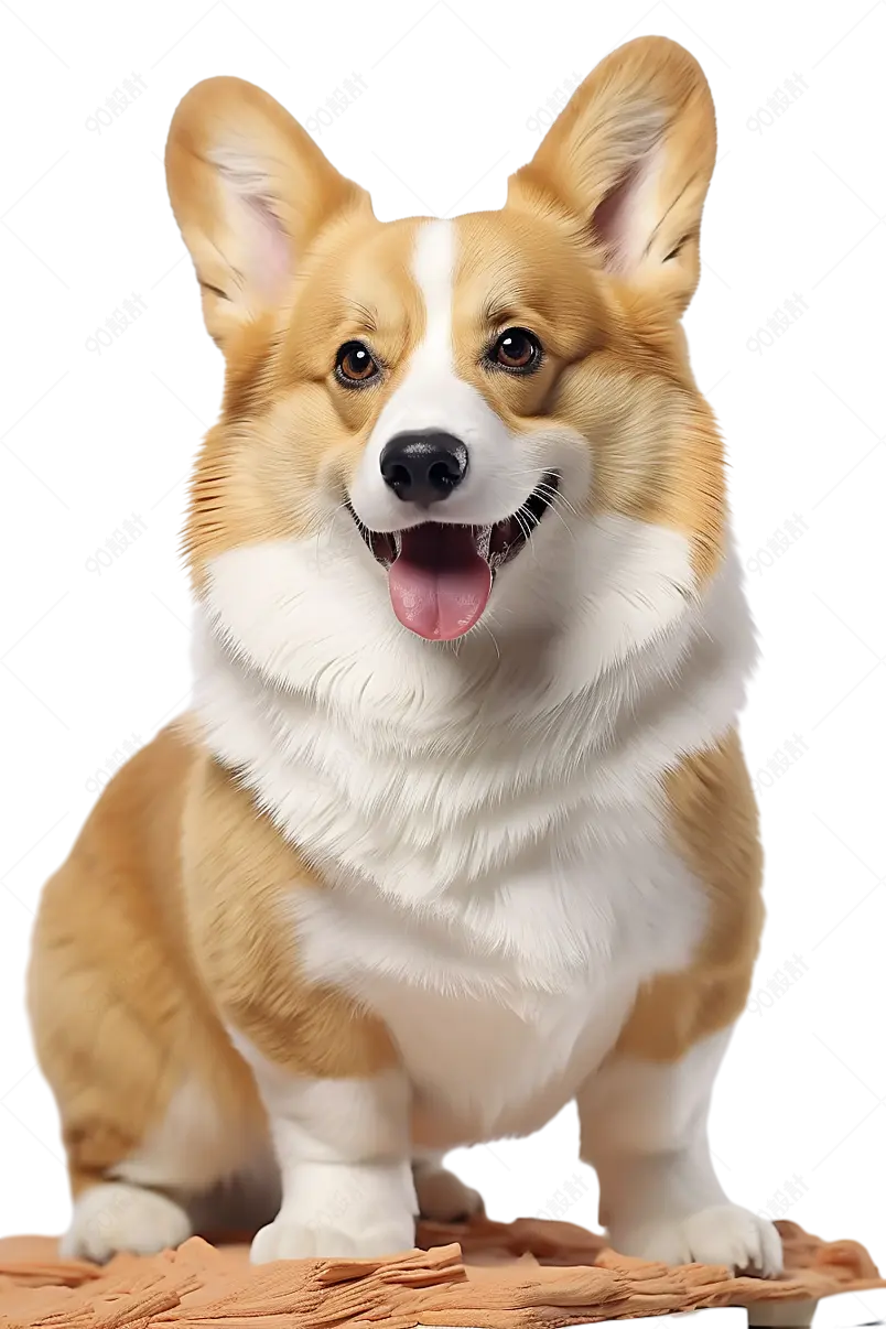 棕白色动物一只可爱四肢短小的柯基犬小狗实物免抠元素