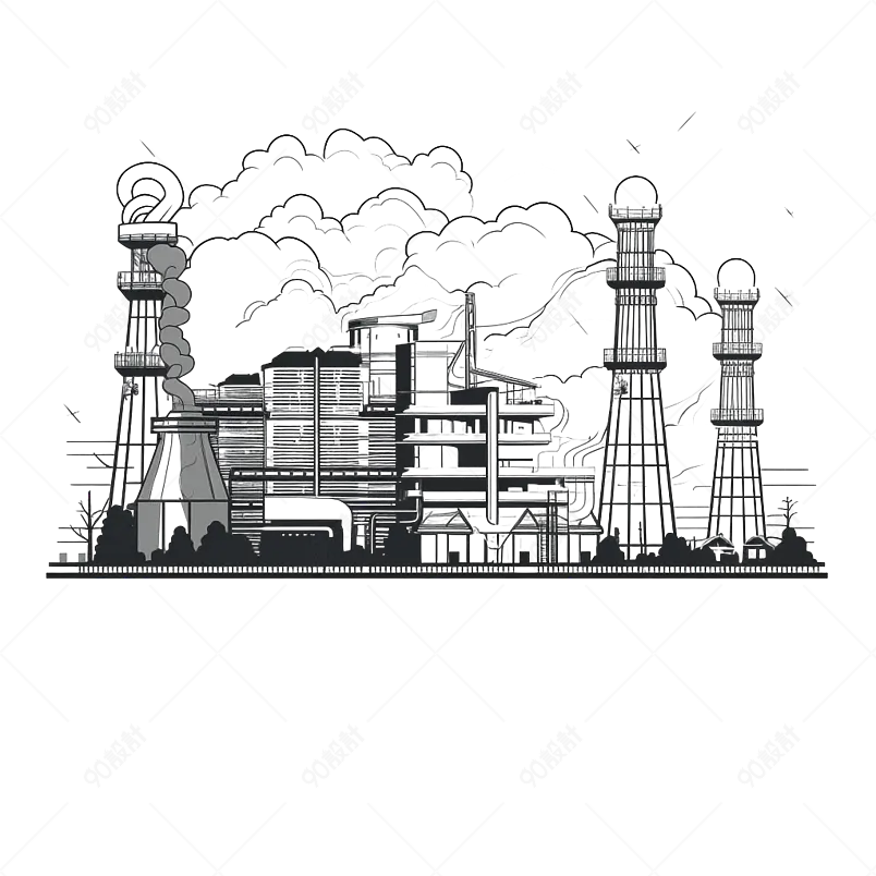 发电机热电站海报宣传册设计工业图像