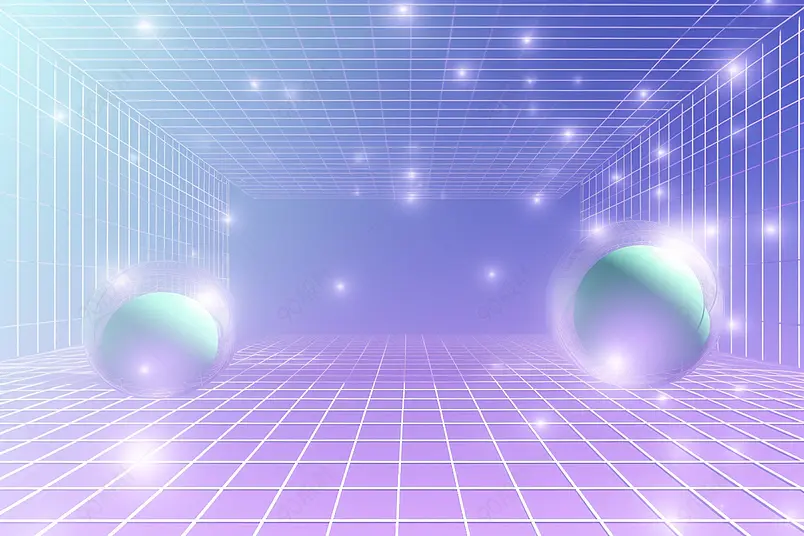 618大促梦幻线条紫色光点创意电商背景