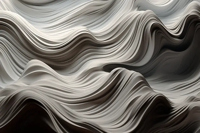 灰色背景抽象流动3D效果图设计