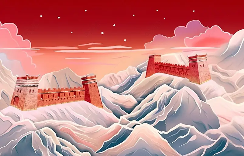 建党一百周年国庆节插画海报