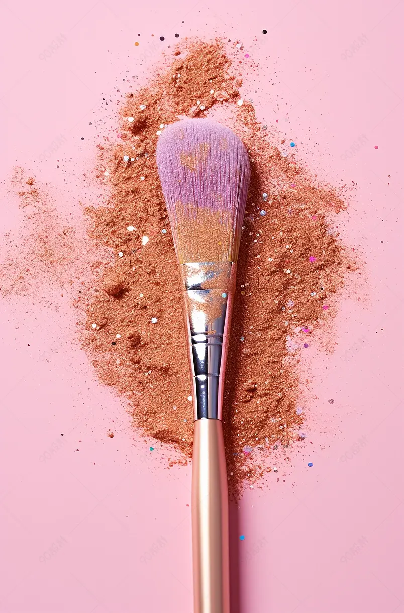 全息闪光的金色笔画或涂片